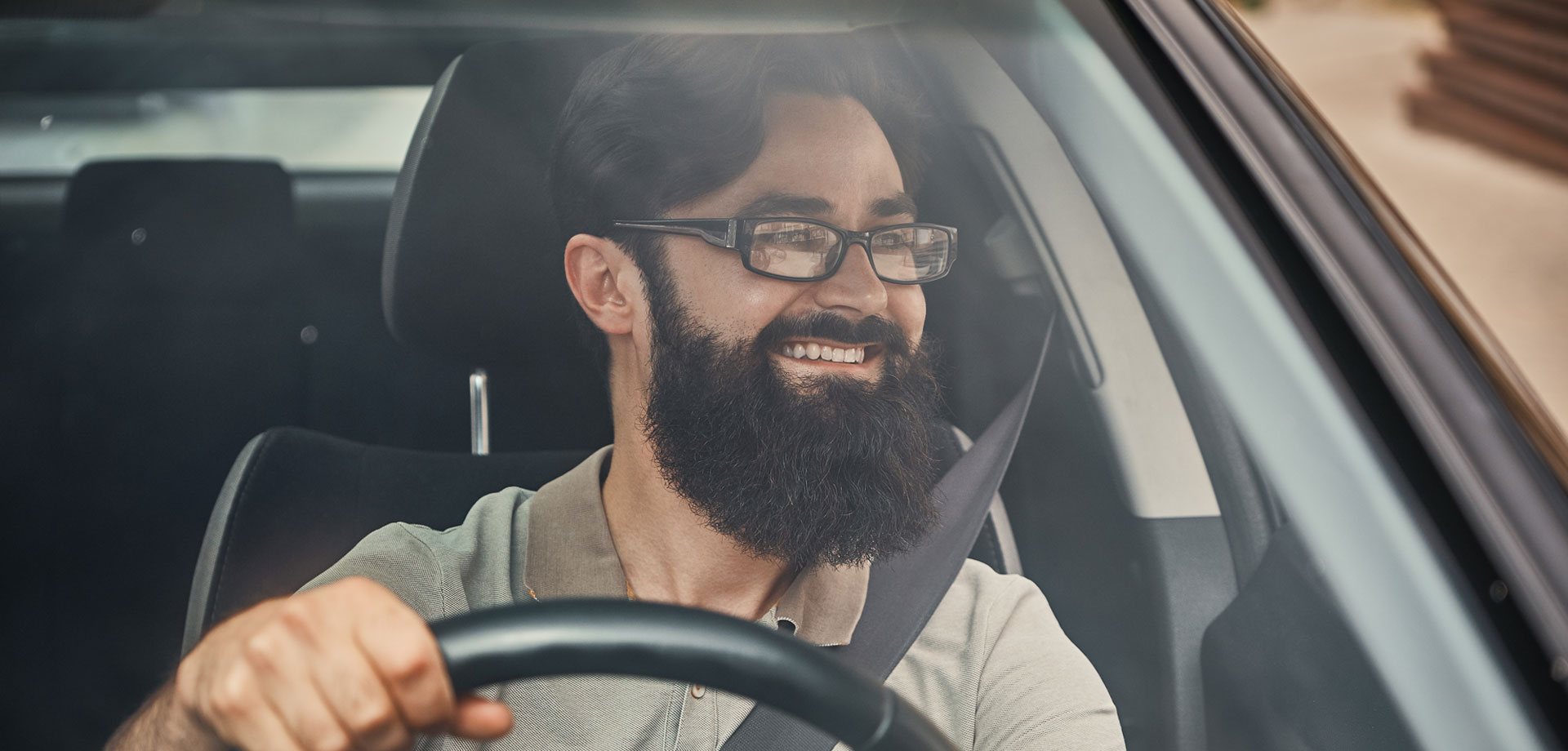 Learner driver practising in a car